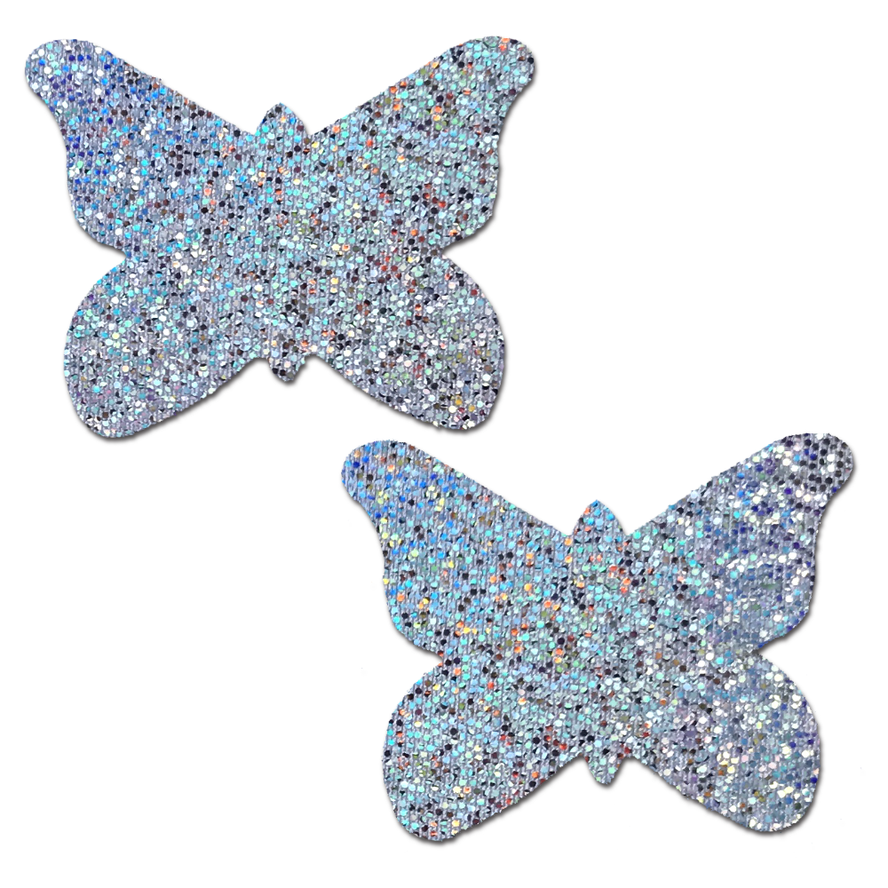 Cobalt Blue Glitter Cross Nipple Pasties - 1 x Pair