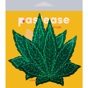 Coverage: Pot Leaf Glitter Green Full Breast Covers Support Tape by Pastease