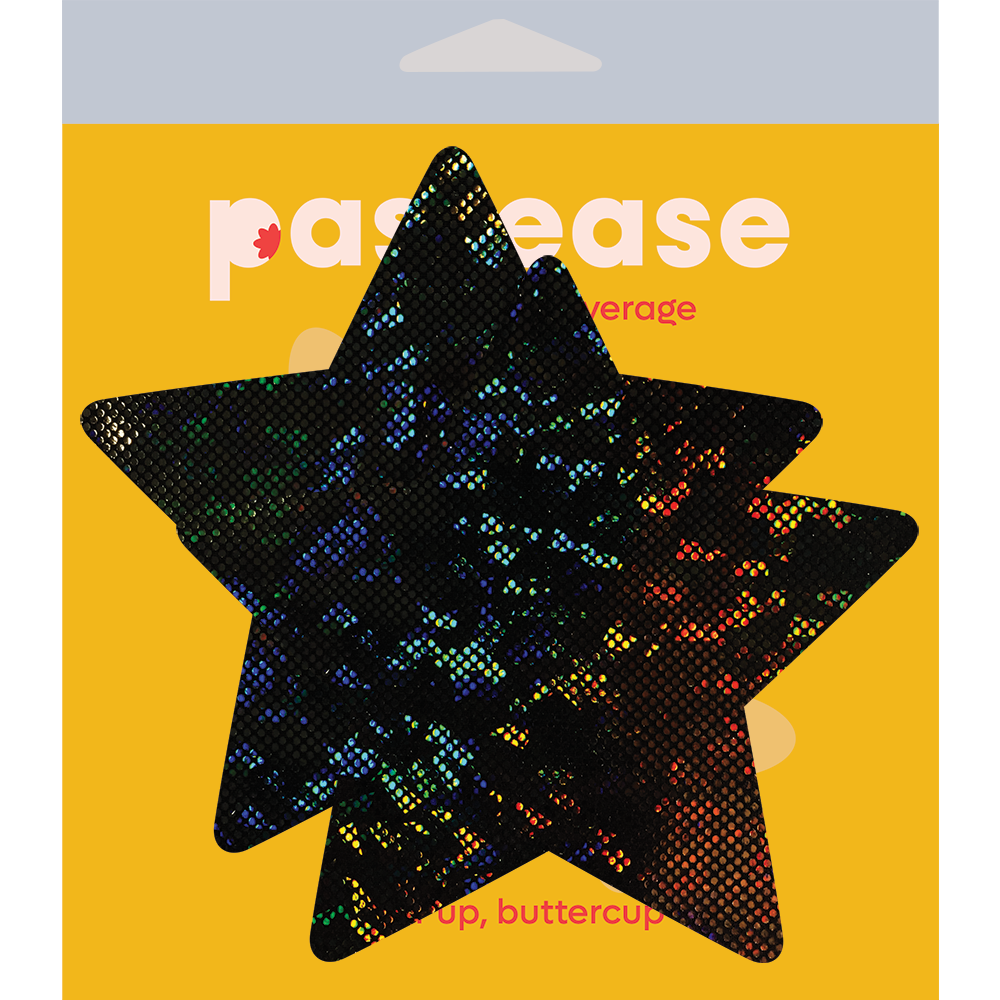 Coverage: Star Black Disco Ball Full Breast Covers Support Tape by Pastease