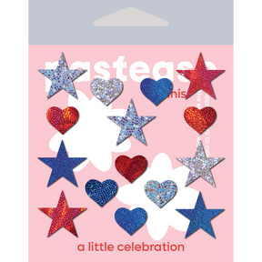 Pastease Confetti: Red, White & Blue Patriotic Baby Star Body Pasties by Pastease®