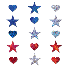 Pastease Confetti: Red, White & Blue Patriotic Baby Star Body Pasties by Pastease®