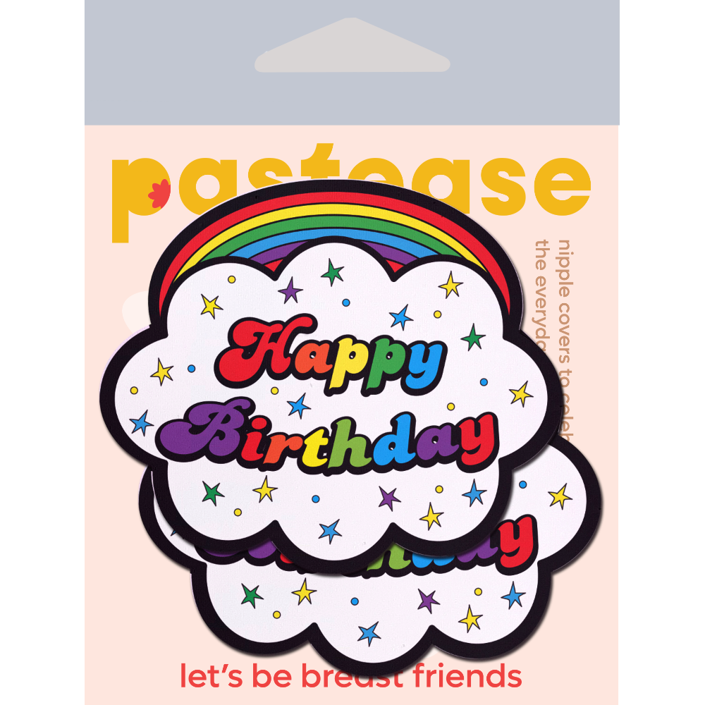 Cloud: Rainbow 'Happy Birthday' Cloud Nipple Pasties by Pastease® o/s