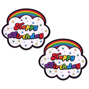 Cloud: Rainbow 'Happy Birthday' Cloud Nipple Pasties by Pastease® o/s