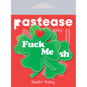 Four Leaf Clover: 'Fuck Me, I'm Irish' Lucky Green Shamrock Nipple Pasties by Pastease® o/s