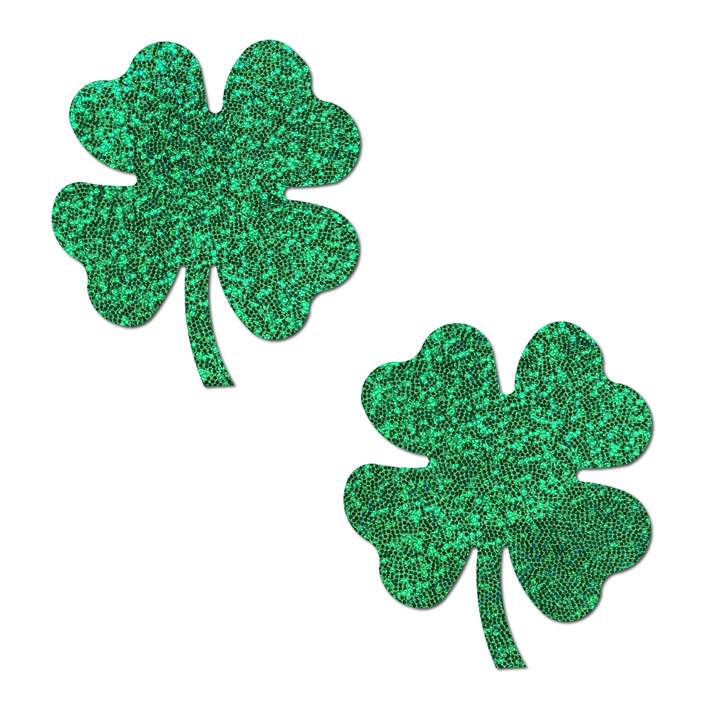 Four Leaf Clover: Glittering Green Shamrocks Nipple Pasties by Pastease®