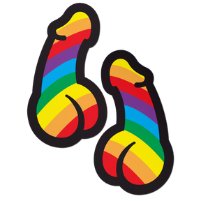 Penis: Rainbow Pride Dick Nipple Pasties by Pastease® o/s