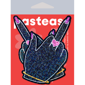 Middle Finger Pasties: Glittering F*ck You Lady Hands Nipple Covers by Pastease®