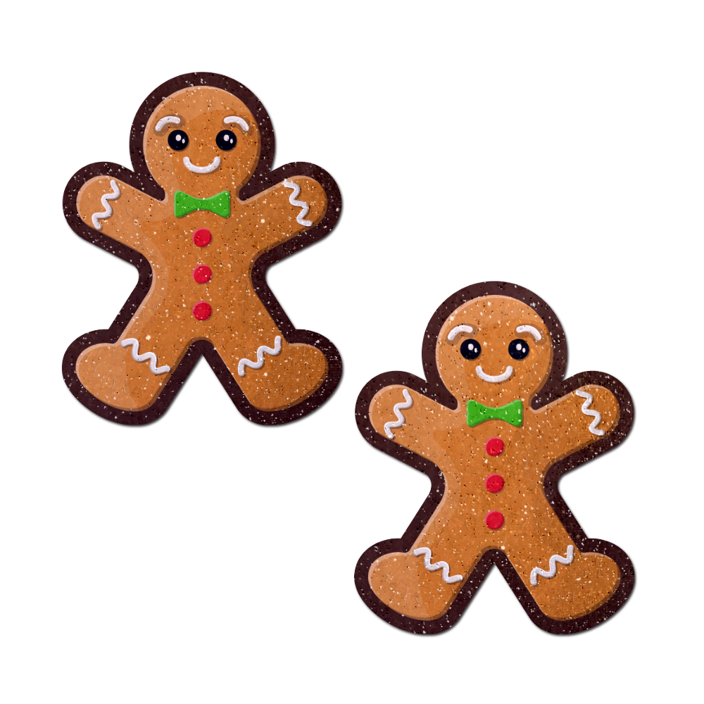 Gingerbread Man Woman Christmas Nipple Pasties by Pastease®