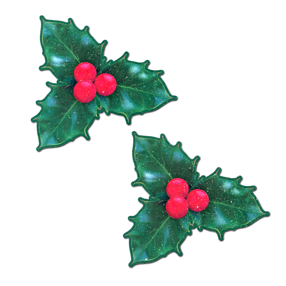 Christmas Winter Holly with Red Berries Nipple Pasties by Pastease®