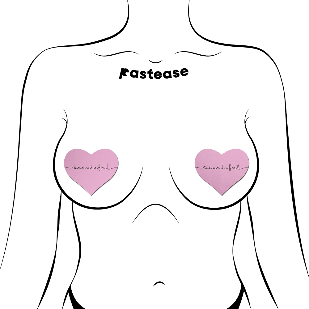 Love: 'Beautiful' Pink Heart Pasties