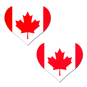 Love: Canadian Flag on Heart Nipple Pasties by Pastease® o/s
