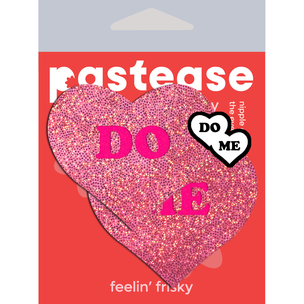 Love: Glitter Pink 'DO ME'  Heart Nipple Pasties by Pastease® o/s