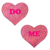 Love: Glitter Pink 'DO ME'  Heart Nipple Pasties by Pastease® o/s