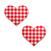 Love: Red Gingham Heart Nipple Pasties by Pastease®
