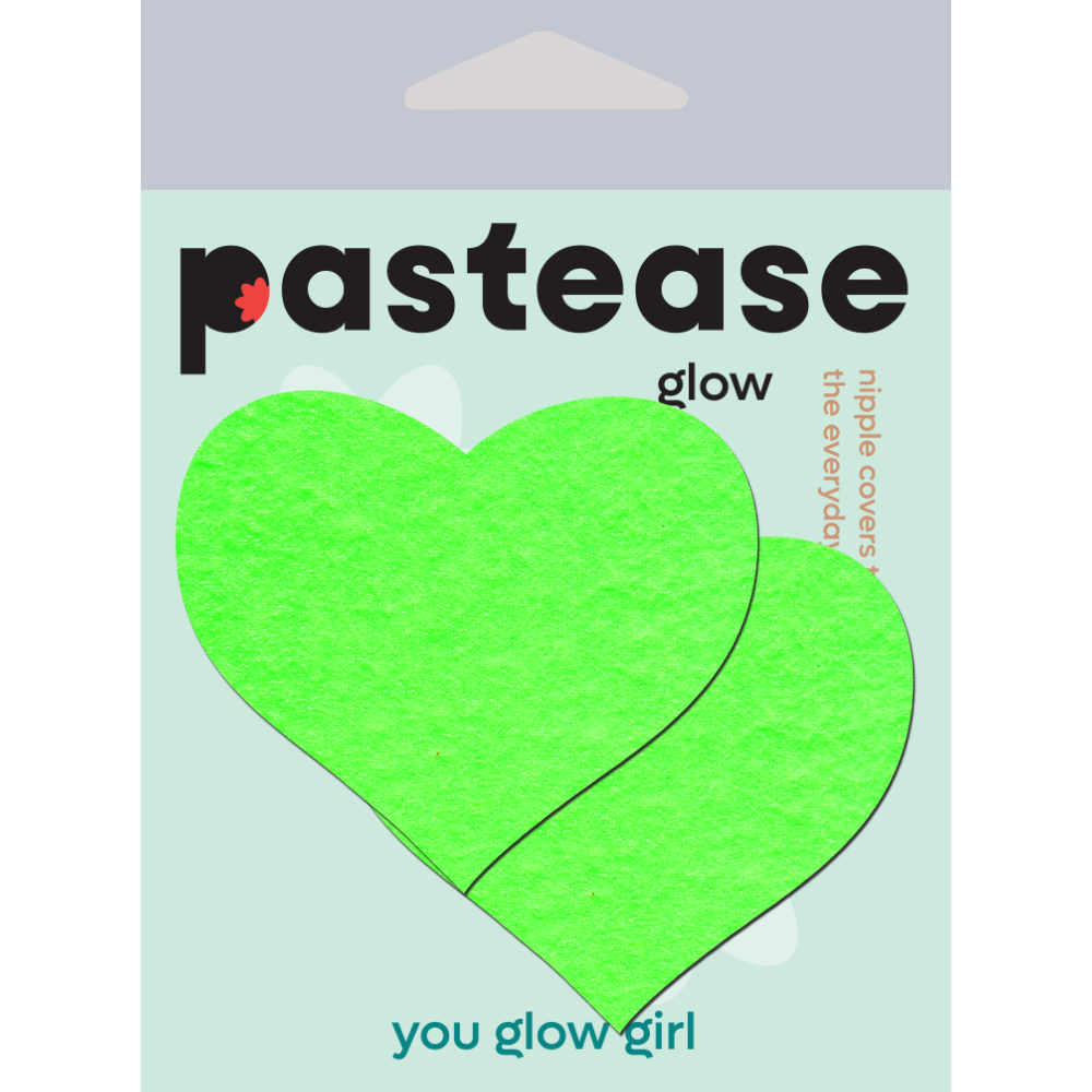 Love: Glow-in-the-Dark Heart Nipple Pasties by Pastease® o/s