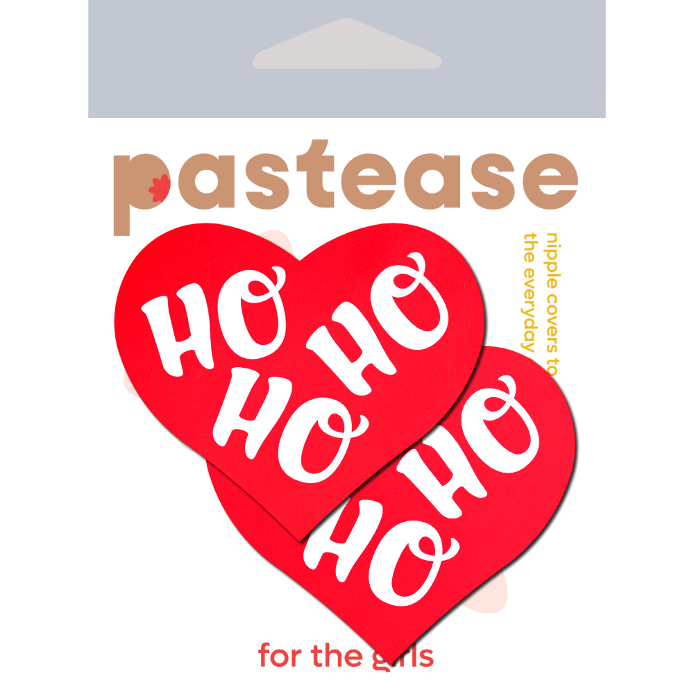 Love: Red and White Ho Ho Ho Hearts Nipple Pasties by Pastease®