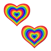 Love: Velvet Rainbow Pumping Heart Nipple Pasties by Pastease®