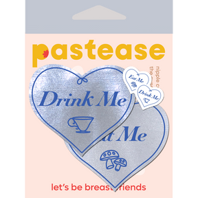 Eat Me Drink Me on Liquid White Heart Nipple Pasties by Pastease®