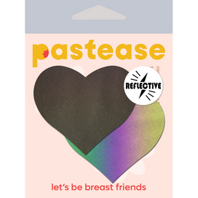 Love: Reflective Rainbow Heart Nipple Pasties by Pastease® o/s