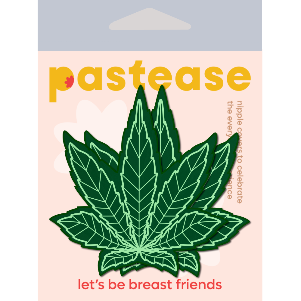 Indica Pot Leaf: Green Weed Nipple Pasties by Pastease®
