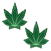 Indica Pot Leaf: Green Weed Nipple Pasties by Pastease®