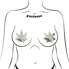 Indica Pot Leaf: Holographic Weed Nipple Pasties by Pastease®