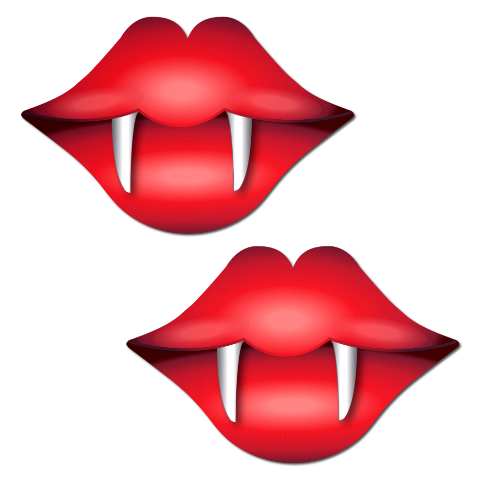 Kisses: Red Lips with Fangs Nipple Pasties by Pastease® o/s