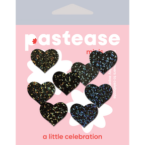 Body Minis: 10 Mini Black Glitter Hearts Nipple & Body Pasties by Pastease®