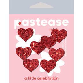 Body Minis: 10 Mini Red Glitter Hearts Nipple & Body Pasties by Pastease®