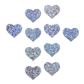 Body Minis: 10 Mini Silver Glitter Hearts Nipple & Body Pasties by Pastease® o/s