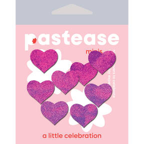 Body Minis: 10 Mini Pink Holographic Hearts Nipple & Body Pasties by Pastease®
