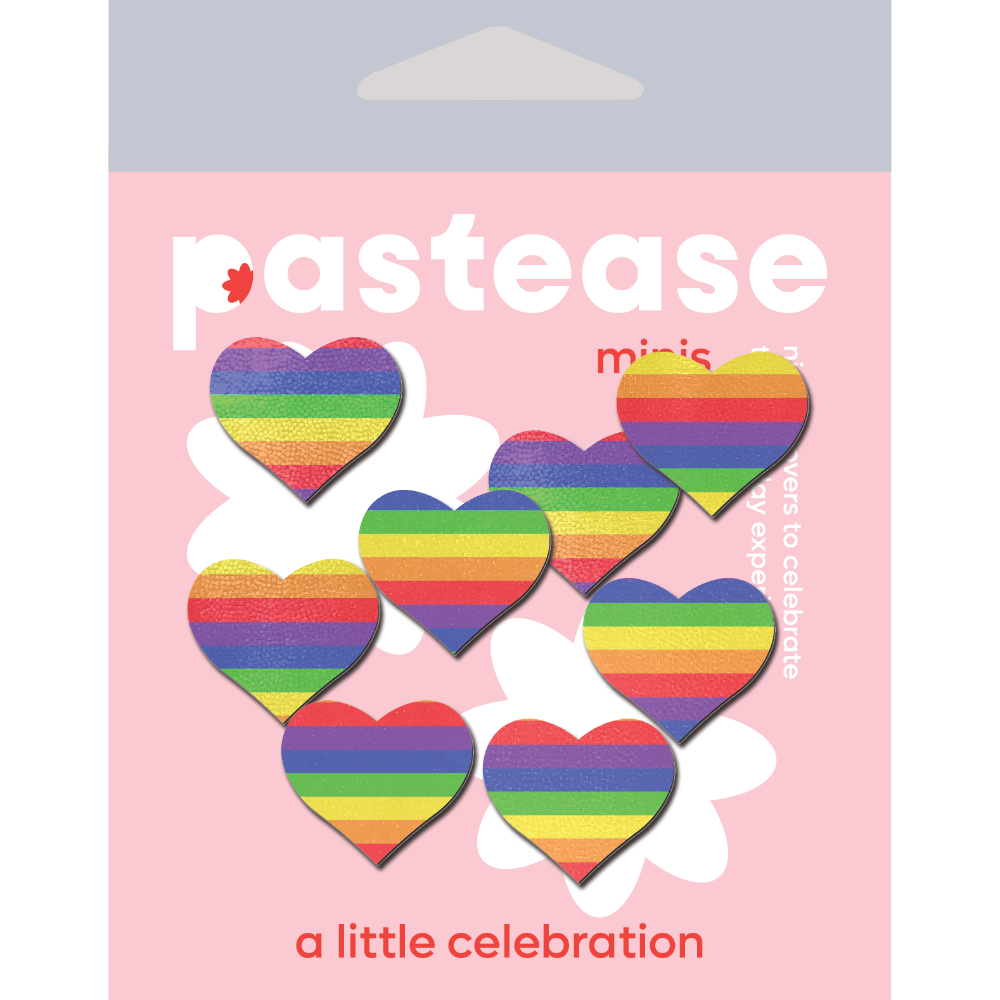 Body Minis: 10 Mini Rainbow Hearts Nipple & Body Pasties by Pastease®
