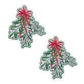 Christmas Winter Mistletoe with Red Bow Kissing Nipple Pasties by Pastease®