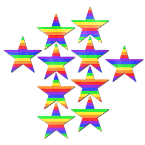 Body Minis: 10 Mini Rainbow Stars Nipple & Body Pasties by Pastease®