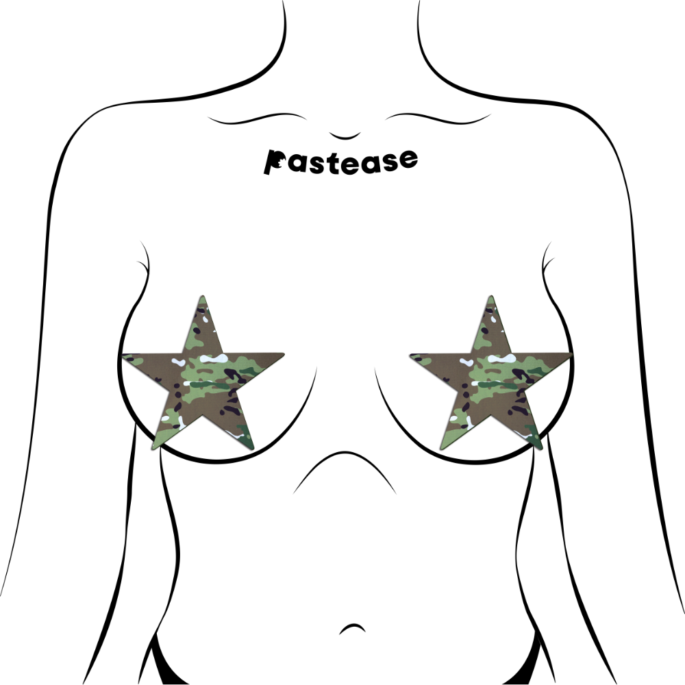 Nautical Star: Military Multi-Cam Camoflauge Nipple Pasties by Pastease®