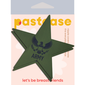 Nautical Star: Military US Army Insignia Black on Green Nipple Pasties by Pastease®