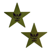 Nautical Star: Military US Army Insignia Black on Green Nipple Pasties by Pastease®