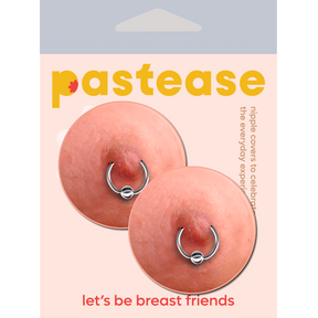 Nipple: Photo-Realistic Pierced Nipple Ring Nipple Pasties by Pastease® o/s