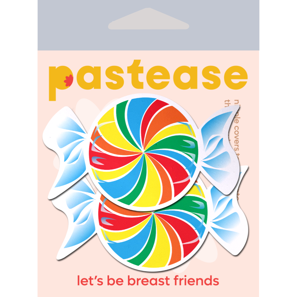Candy: Rainbow Swirl on White Nipple Pasties by Pastease®