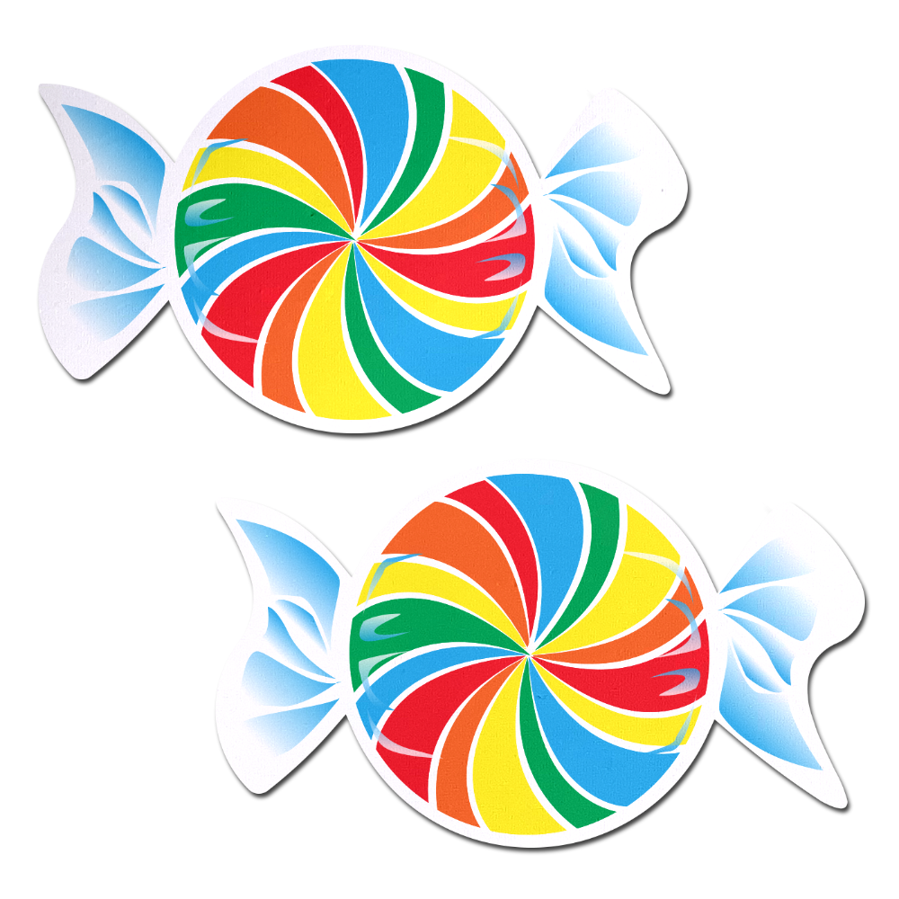 Candy: Rainbow Swirl on White Nipple Pasties by Pastease®