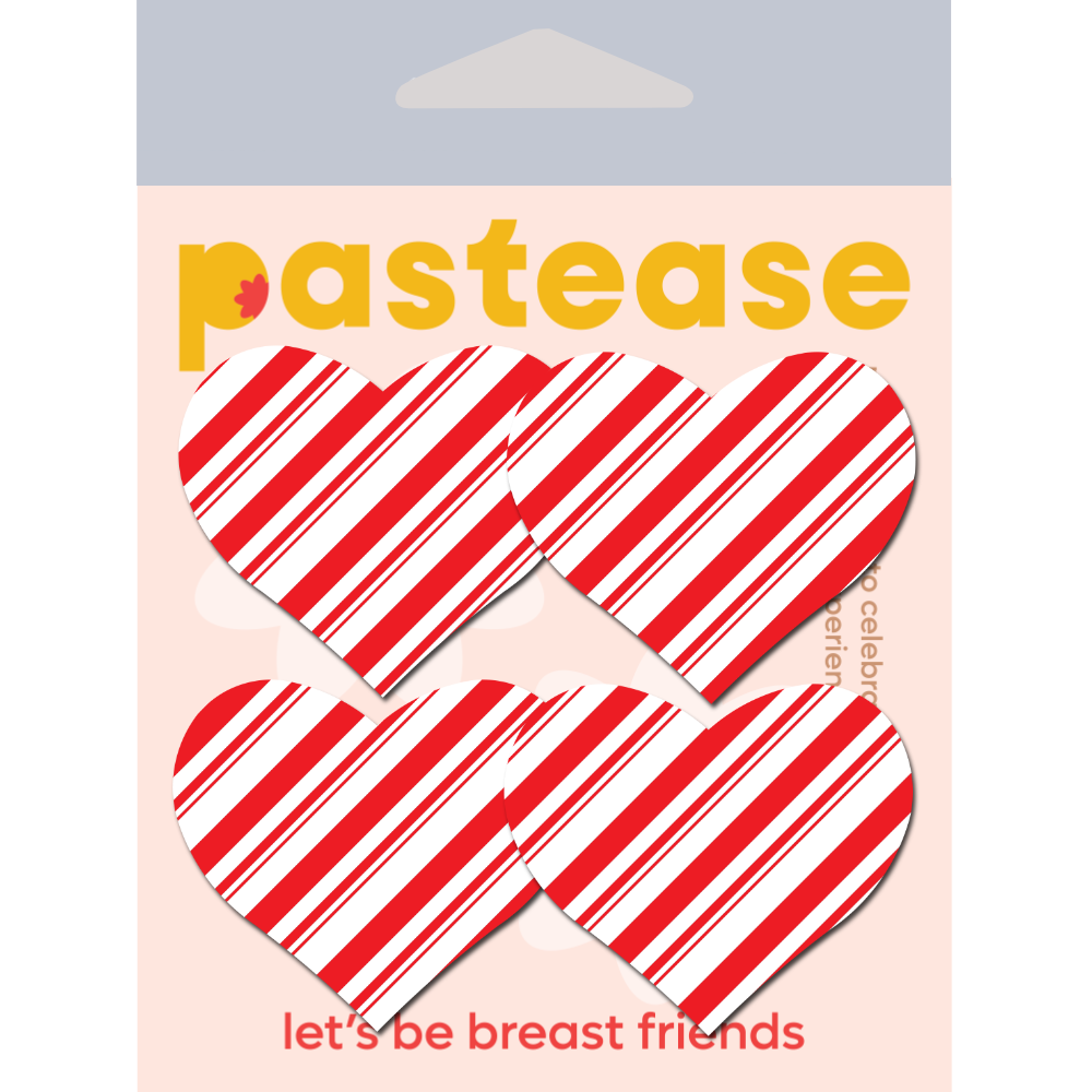 Petites: Two-Pair Small Candy Cane Hearts Nipple Pasties by Pastease®
