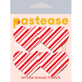 Petites: Two-Pair Small Candy Cane Hearts Nipple Pasties by Pastease®