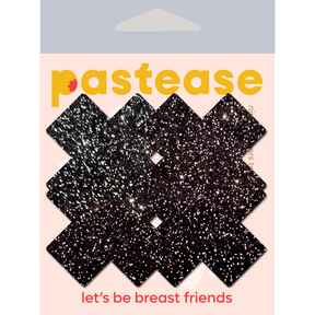 Petite Plus X: Two Pair of Small Sparkle Black Plus Nipple Pasties by Pastease® o/s