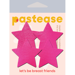 Petites: Two-Pair of Small Neon Pink Star Nipple Pasties by Pastease® o/s