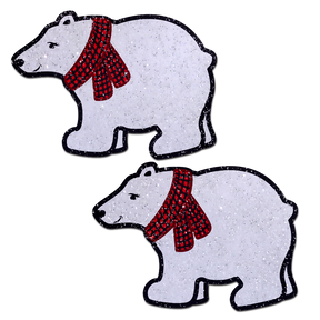 Polar Bear with Scarf Sparkling Nipple Pasties by Pastease®