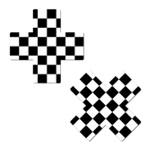 Plus X: Black & White Checker Cross Nipple Pasties by Pastease®