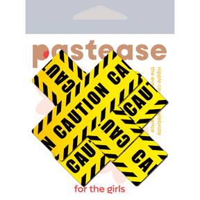 Plus X: Crossed Caution Tape Nipple Pasties  by Pastease®