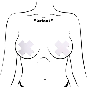 Plus X: White Cross Nipple Pasties by Pastease®
