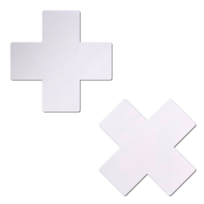 Plus X: White Cross Nipple Pasties by Pastease®