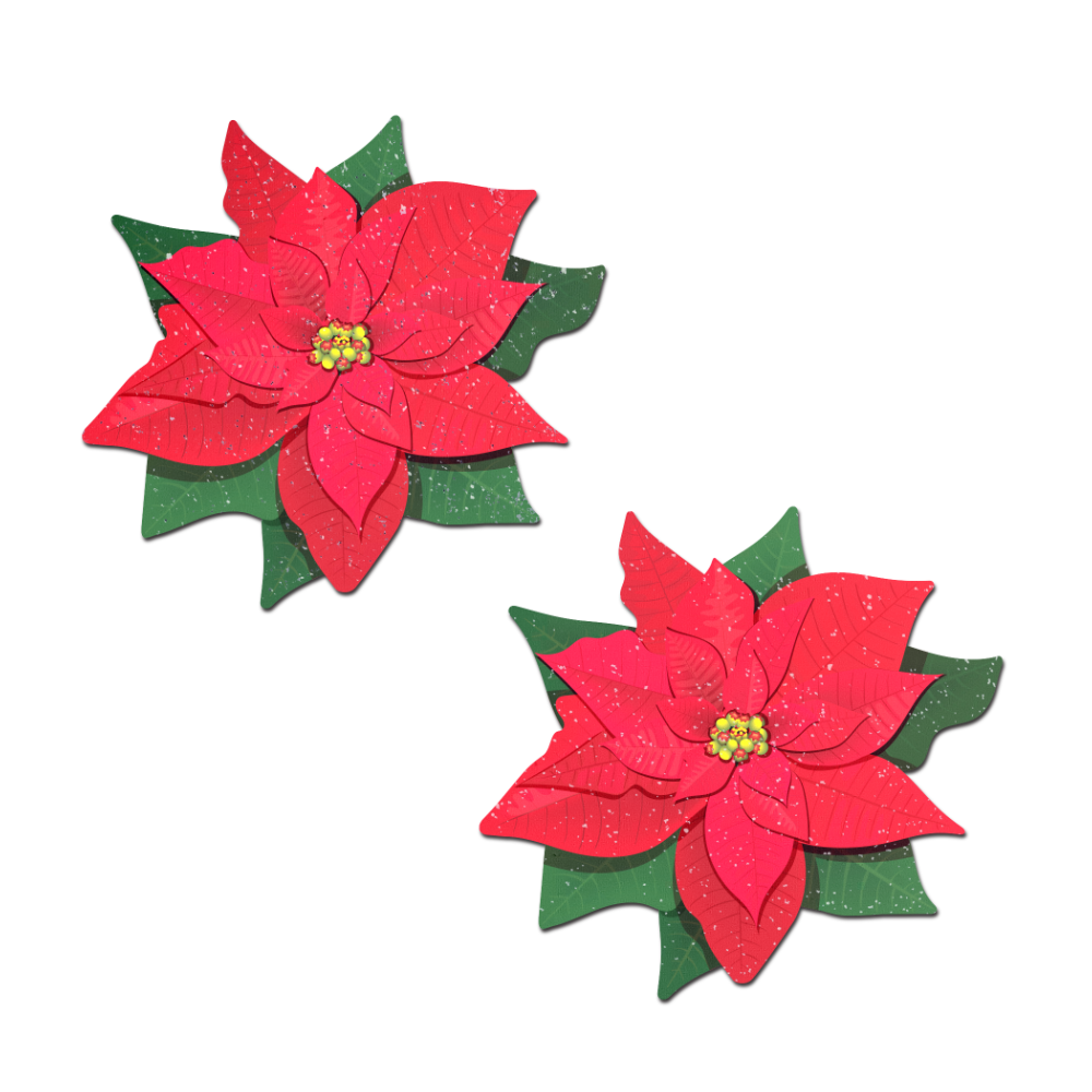 Christmas Winter Poinsettia Red & Green Nipple Pasties by Pastease®